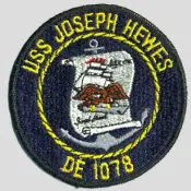 USS Joseph Hewes DE 1078 patch.