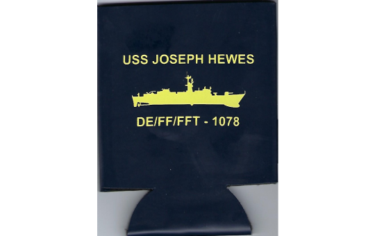USS Joseph Hewes ship silhouette on koozie.