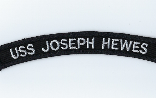 USS Joseph Hewes embroidered name patch.
